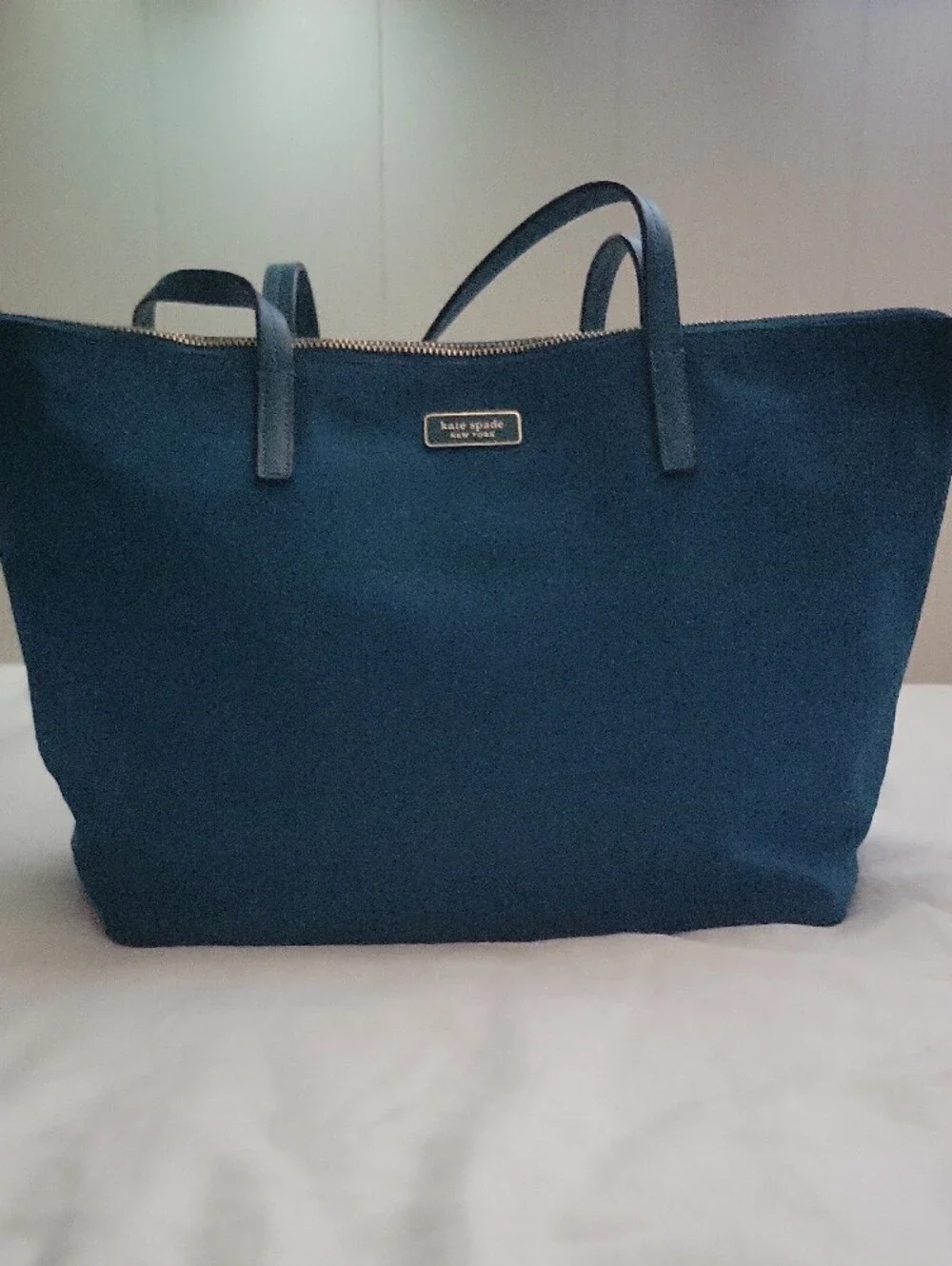 Kate Spade Hayden Deep Teal  Nylon zip-top tote - Picture 9 of 10